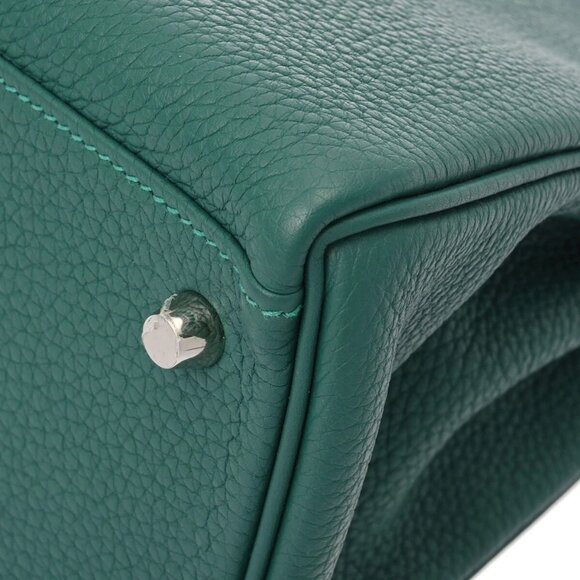 HERMES Kelly 28 O-Pass Inner Stitch 2WAY Malachite/Bleu zanzibar - Picture 11 of 12